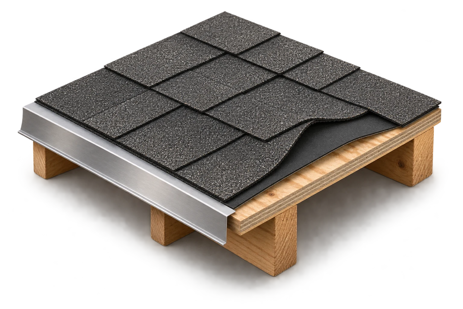 Conceptual roof materials arranged as a physical study