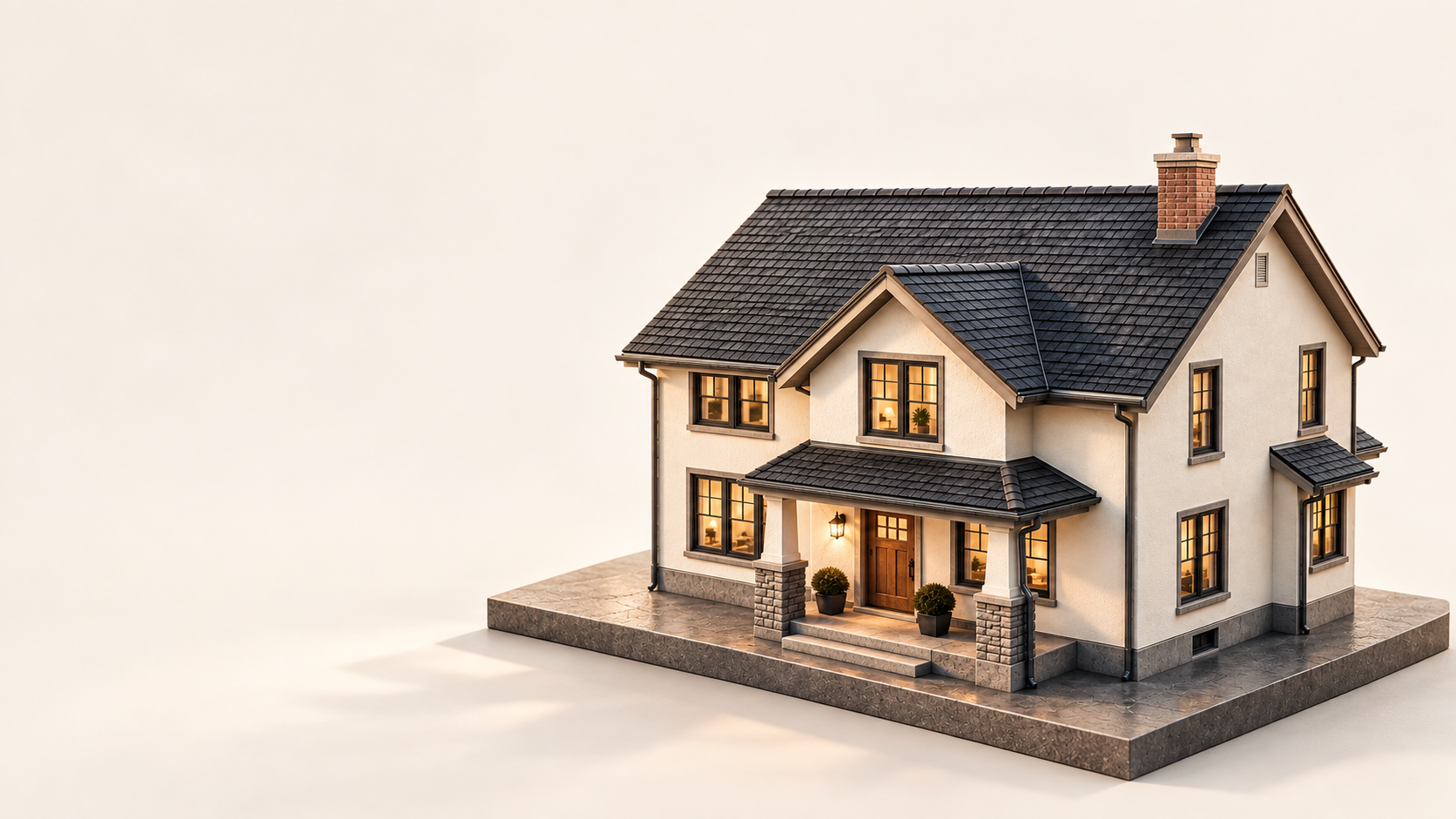 The same house on a light stage